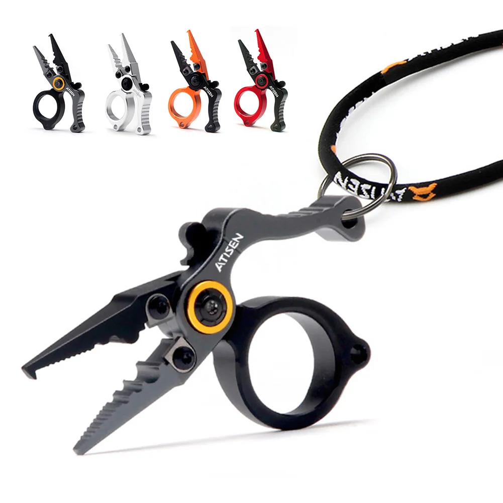 Fishing Hook Sharpener - คีมตกปลาขนาดเล็ก อุปกรณ์ตกปลาสำหรับกิจกรรมกลางแจ้ง ตัวเครื่องทำจากอลูมิเนียมอัลลอยด์ ใบมีดทำจากทังสเตนสตีล ใช้สำหรับถอดเบ็ดและตัดสาย