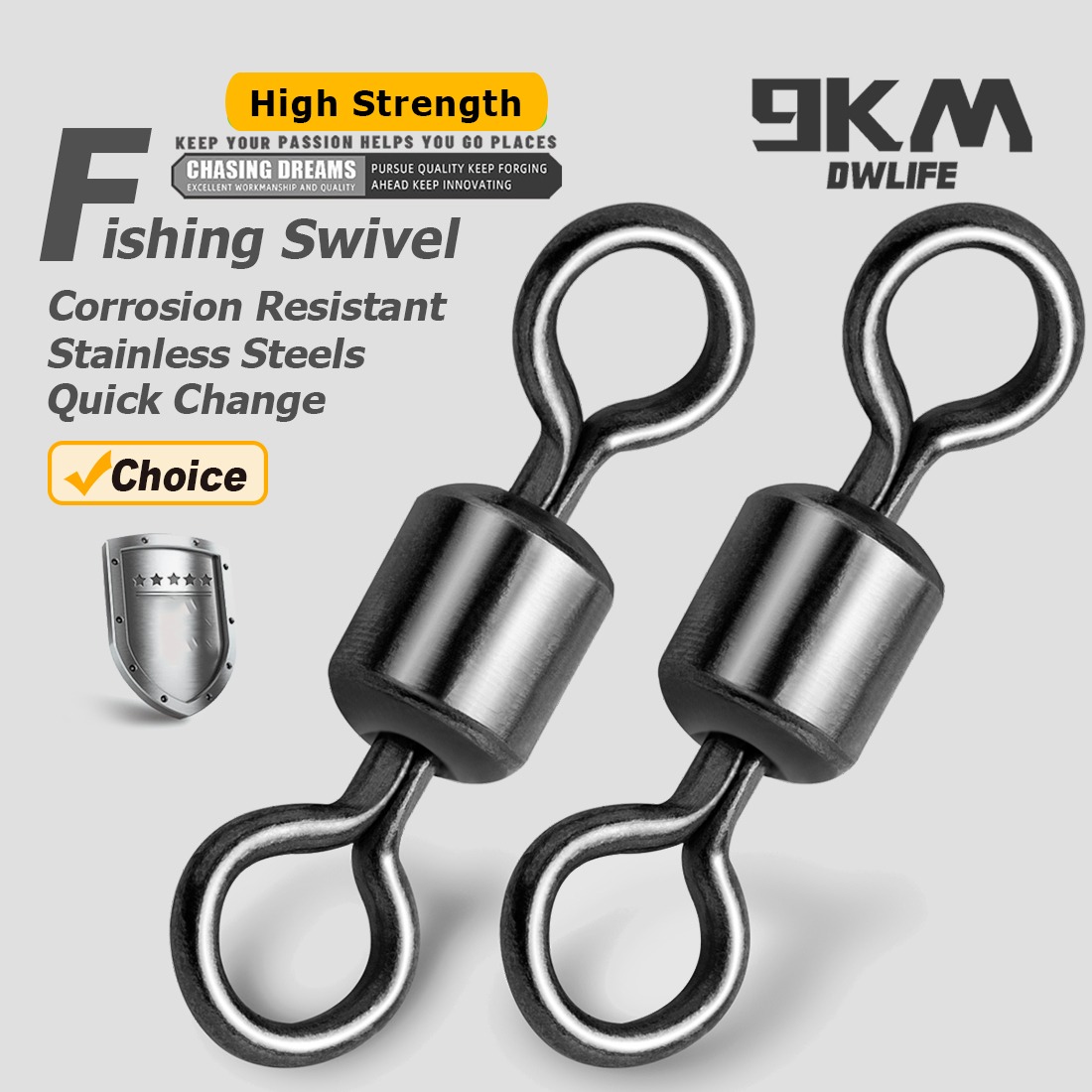 Fishing Hook Barbless - ตัวหมุนตกปลาแบบกลิ้ง 50 ชิ้น ตัวเชื่อมสายเอ็นตกปลา สำหรับน้ำเค็มและน้ำจืด ชุบนิกเกิล
